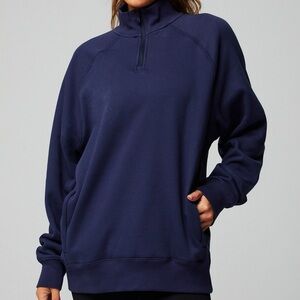 Fabletics The Go-To Quarter Zip in Deep Navy